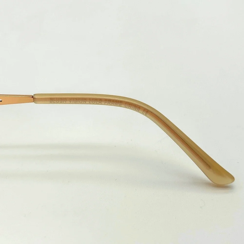 Womens Eyeglasses Frames Blush Vision Lola Size 55-16-135 Dark Brown Gold NEW